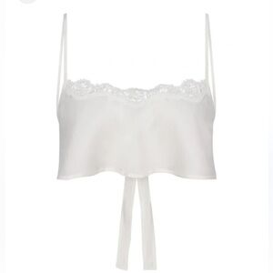 SKIMS Bridal White Lace Trim Soft Lounge Cami Top Honeymoon Lingerie Size L